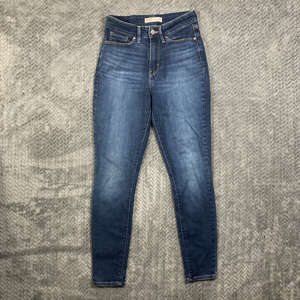 Levi's Jeans Womens 2/26 Signature High Rise Skinny Dark Wash Blue Stretch Denim